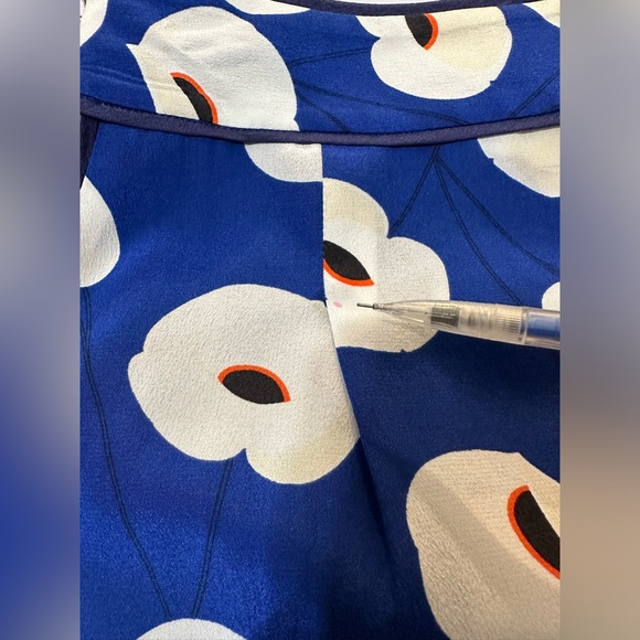 OLIVIA PALERMO x Chelsea28 Nordstrom Blue Poppy Culottes Silk Wide Leg Pants - Picture 13 of 14